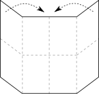 Sheet folded to show quarter crease marks along the long axis